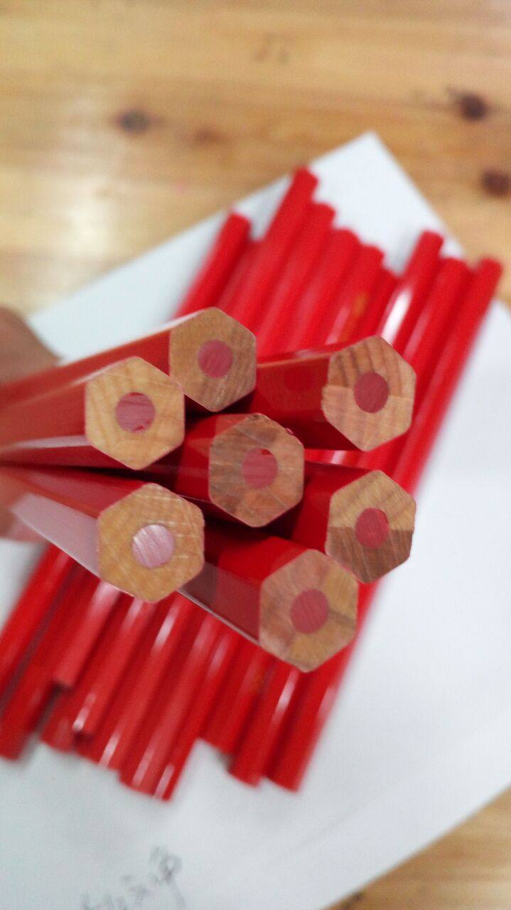 铅笔六角红芯建筑木工工地工程粗芯红色包邮其他