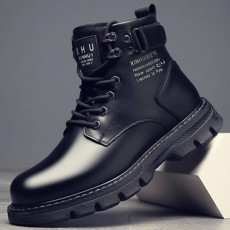 2021新款男士加绒靴子百搭休闲