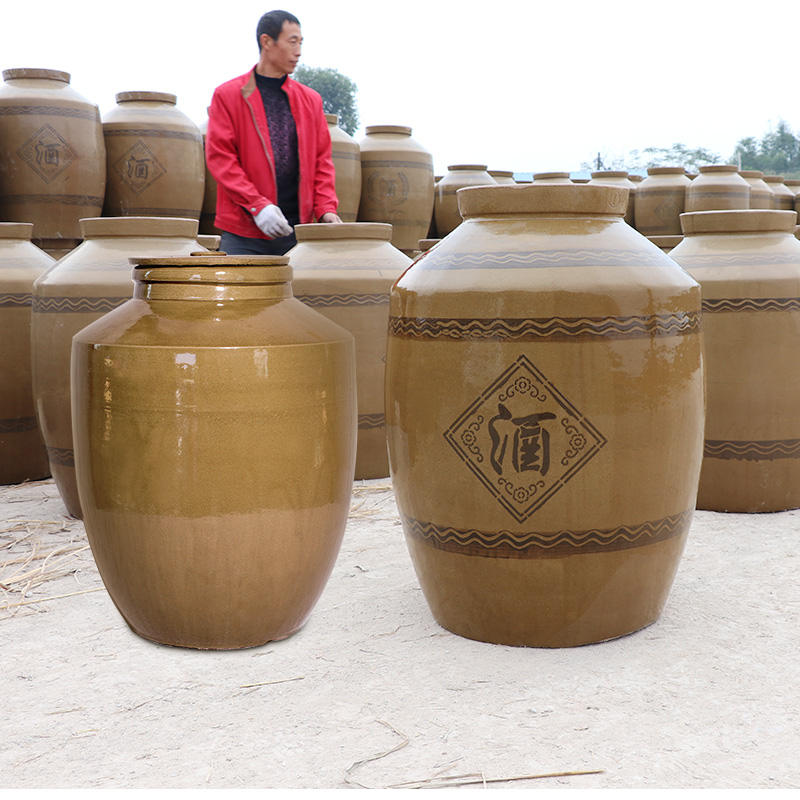 土陶酒坛白酒酒缸100斤酒坛子陶瓷50斤泡酒缸20藏酒坛密封罐包邮