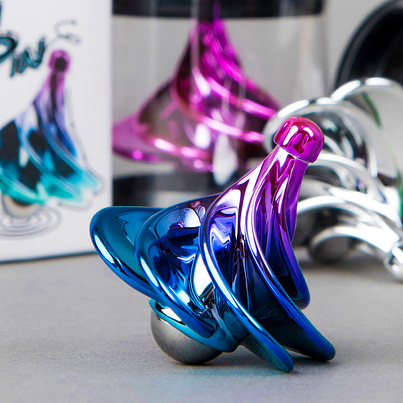 解压博物馆风动陀螺黑科技空气气动力微风手捻玩具陀螺