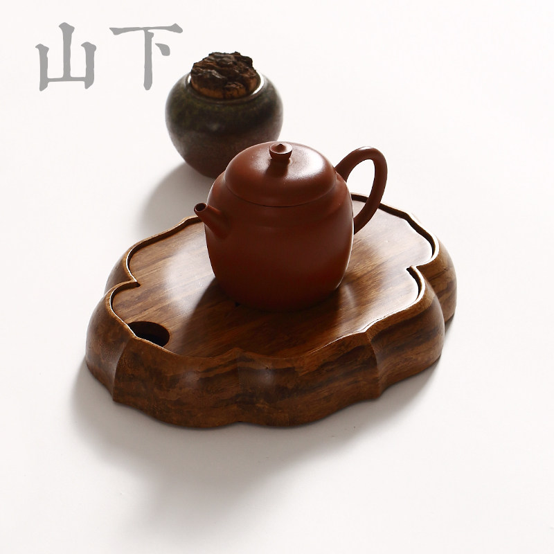 祥云檀竹茶盘茶道功夫茶具干泡盘一壶一杯茶盘复古办公室便携旅行