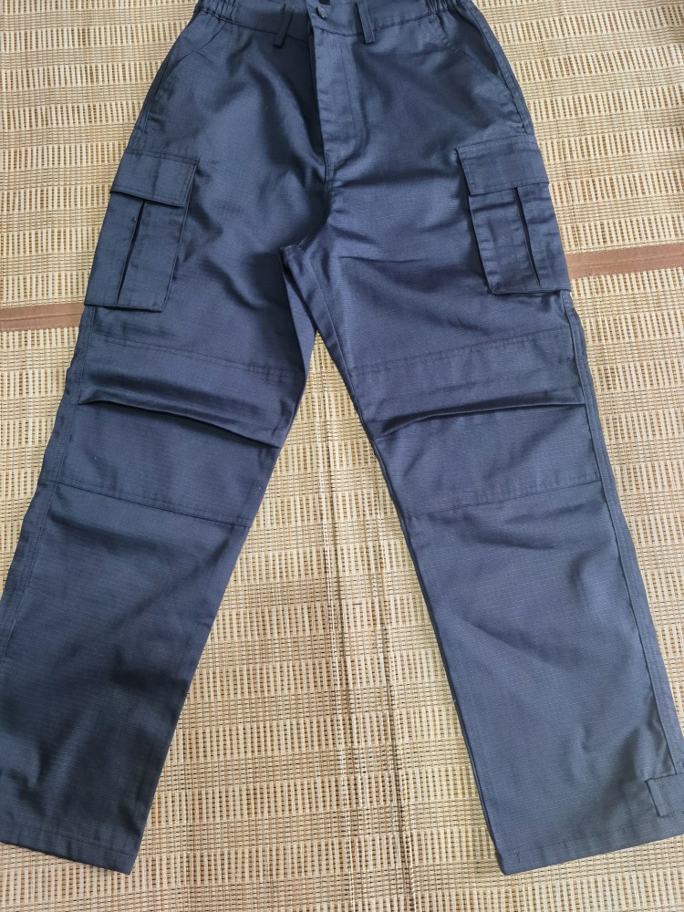 安警纪念品好质量春秋网格作训裤抗撕拉耐磨训练裤子体能长裤藏青