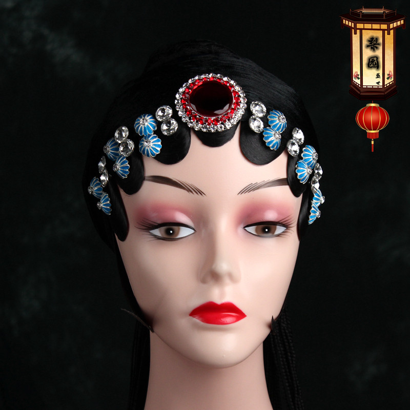 戏曲昆剧绸泡泡点双鼓仿点青衣头饰头面钻点古典舞配饰