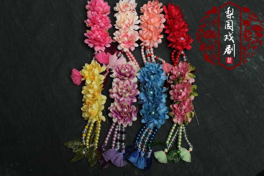 头花耳边三连新款戏曲丫鬟小姐头饰旦角鬓花发饰