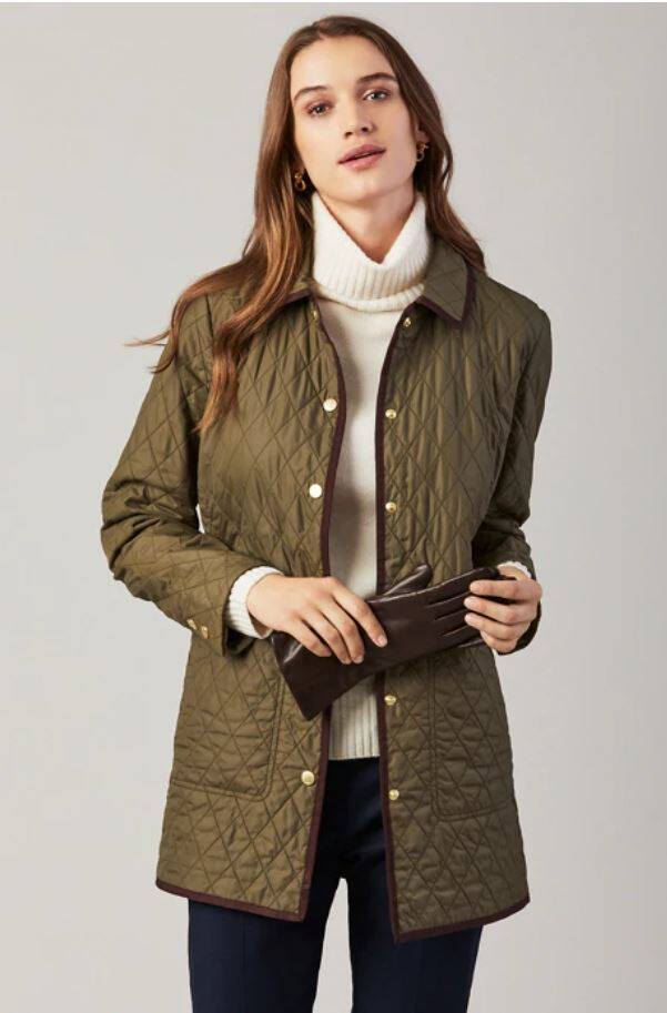 美国代购brooksbrothers布克兄弟女士轻便菱格棉服专柜棉衣