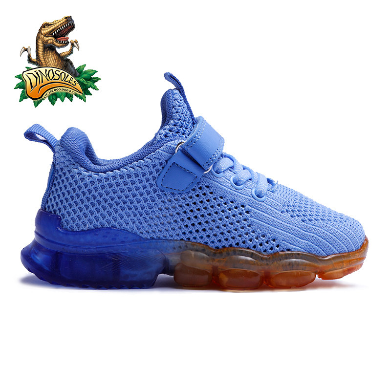 迪乐龙恐龙鞋子男童气垫霸王霸王龙龙网闪灯儿童运动鞋