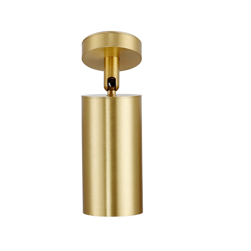 射灯黄铜色金色明装铜色背景led客厅北欧店铺射灯