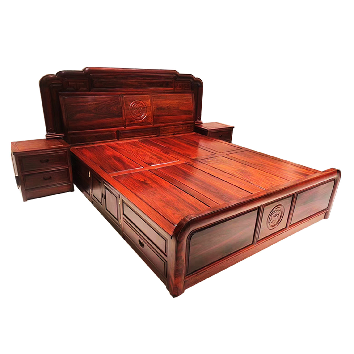 大床南美酸枝18米双人卧室古典典红木床金玉满堂实木床