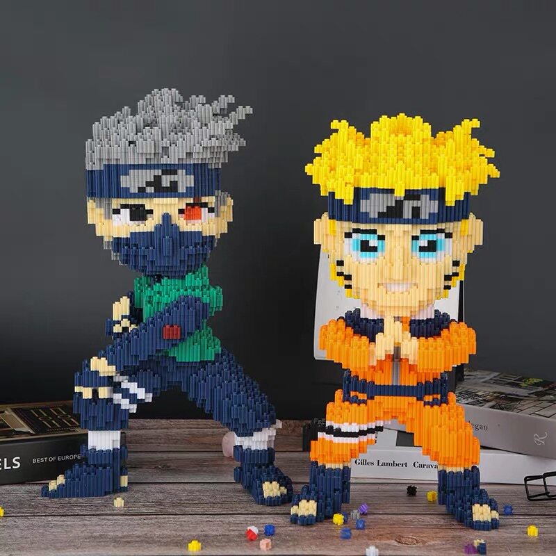 火影忍者系列乐高微型小颗颗粒拼装成人立体鸣人塑料积木