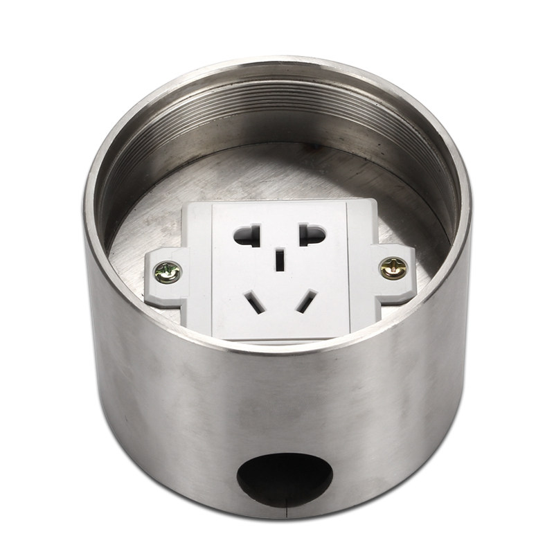 插座圆形藏式电源五孔隐藏螺旋式平面100mm防水地插