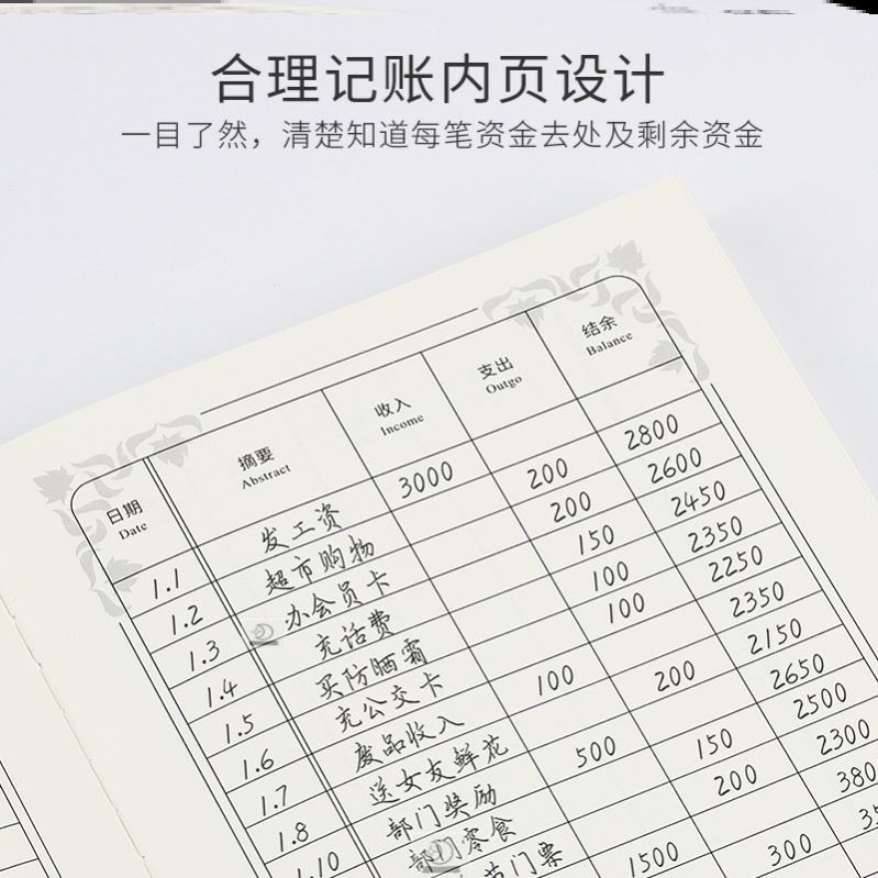 借支工地记账本手会计人工出纳支出现金现金流账本