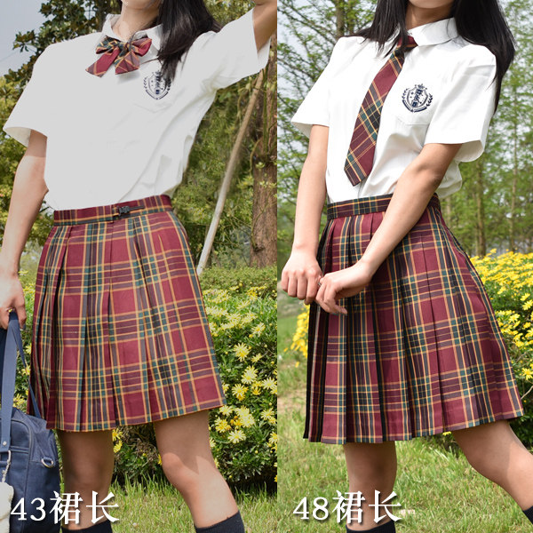 山楂树jk格裙制服百褶半身日式学生装原创正统半身裙