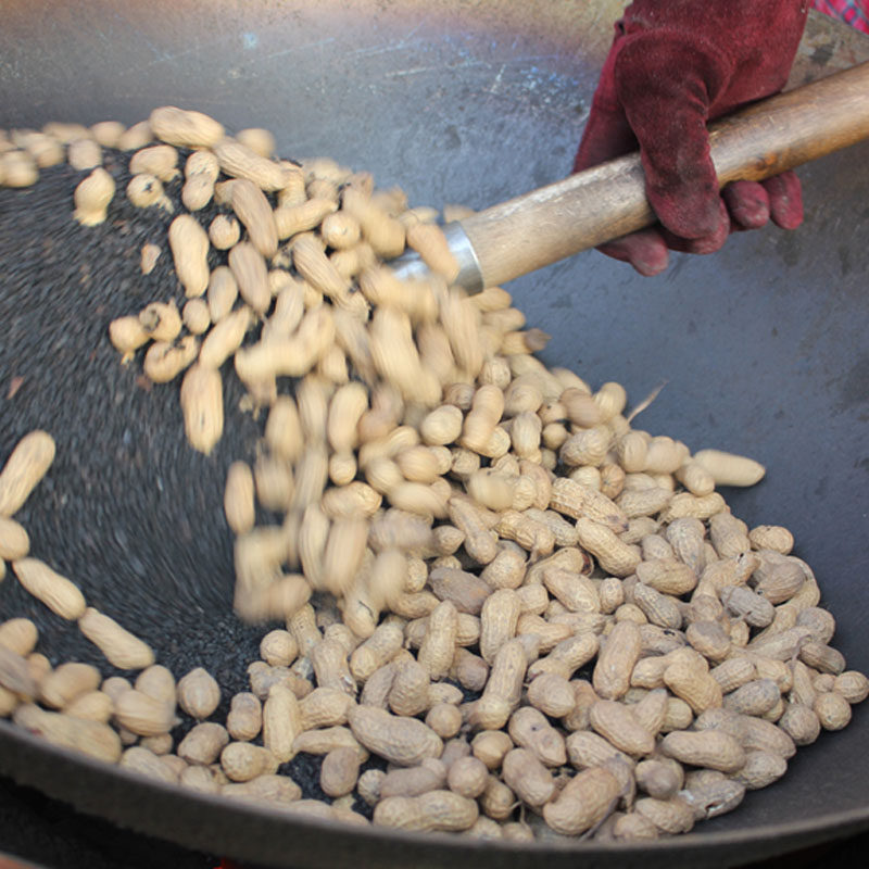 花生农家特产铁锅沙炒花生壳红皮炒熟原味500g花生