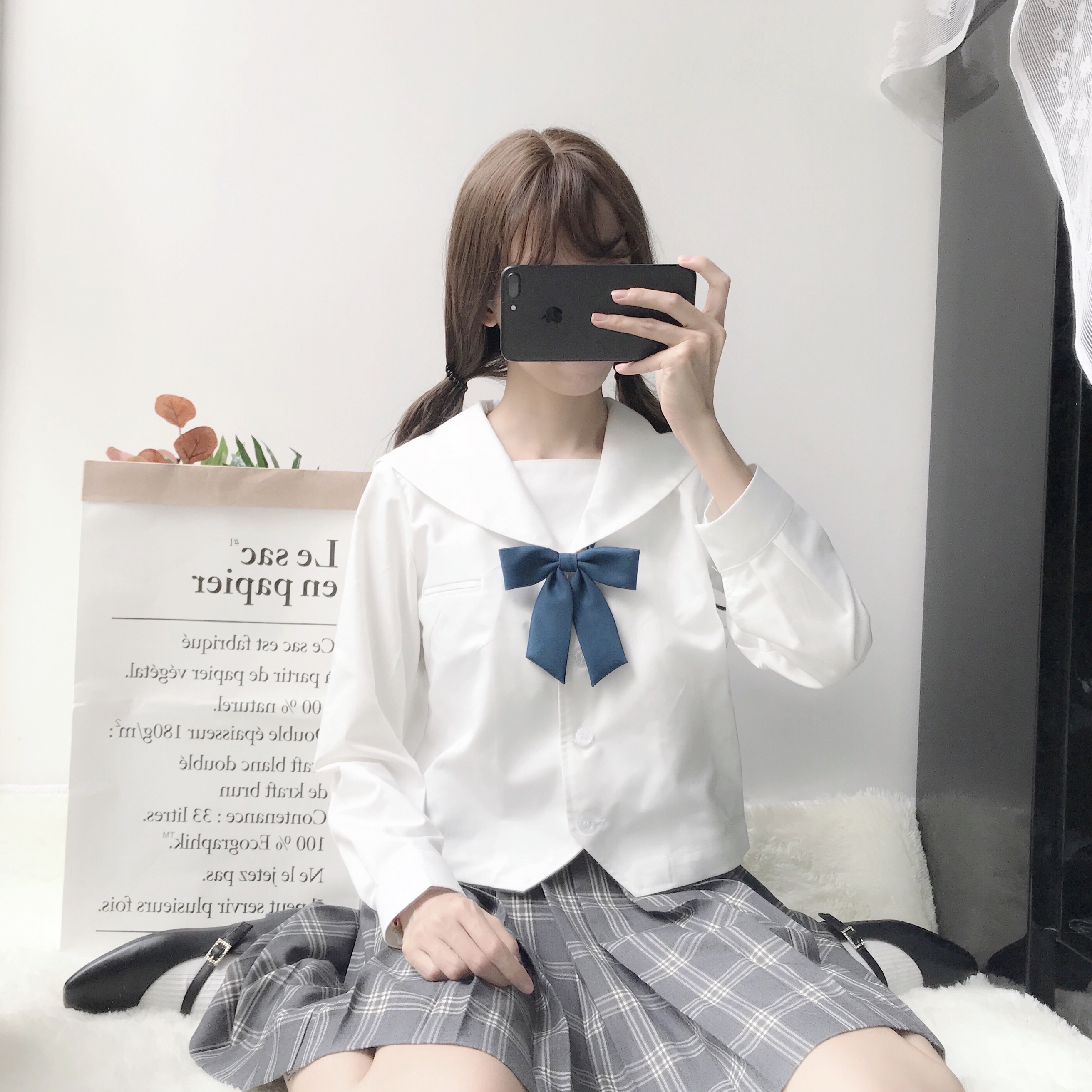 喵酱基础水手关东关西札幌襟白无本jk制服学生校服