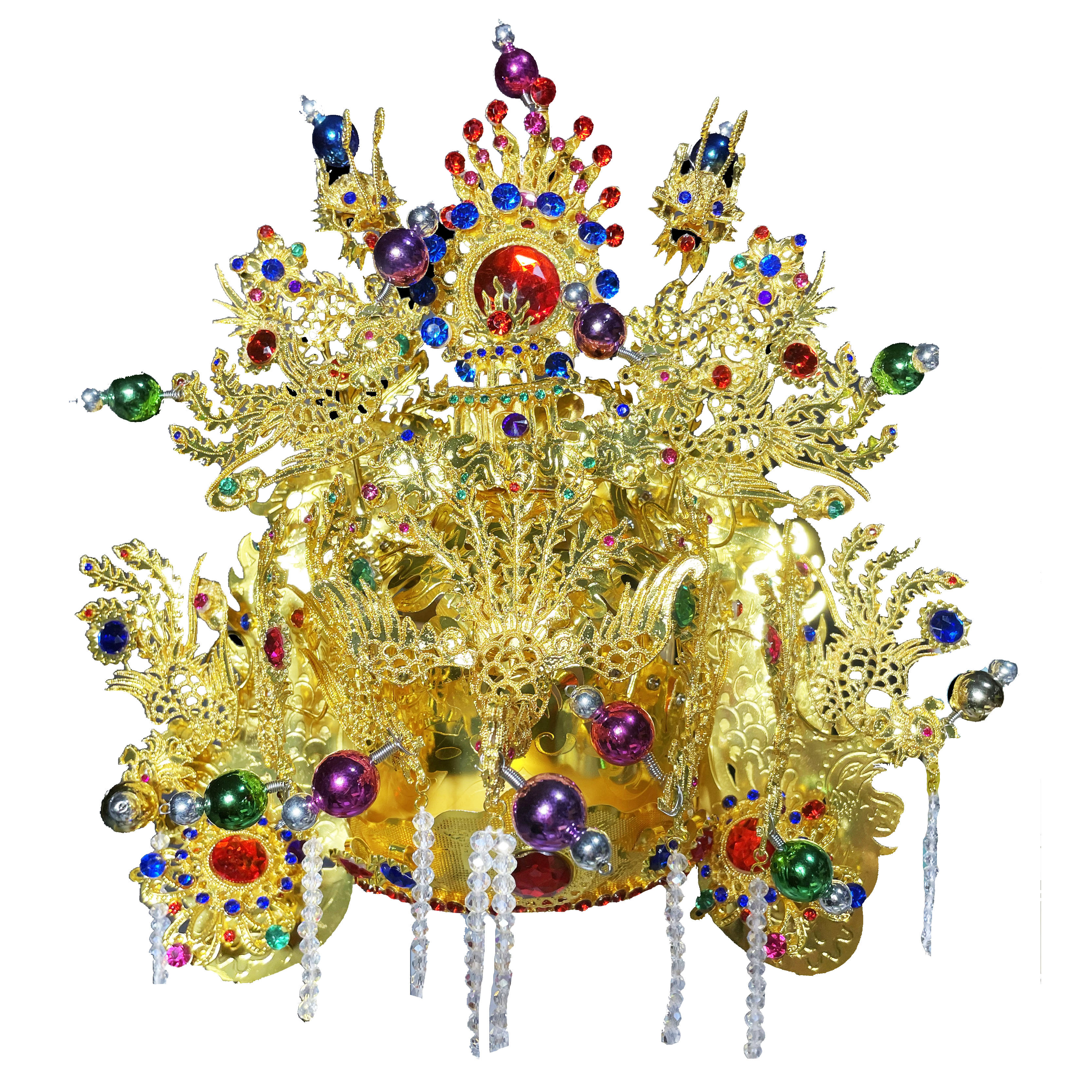 鑫缘台版高级柳丝镀金凤冠注生娘娘妈祖女神其他工艺饰品