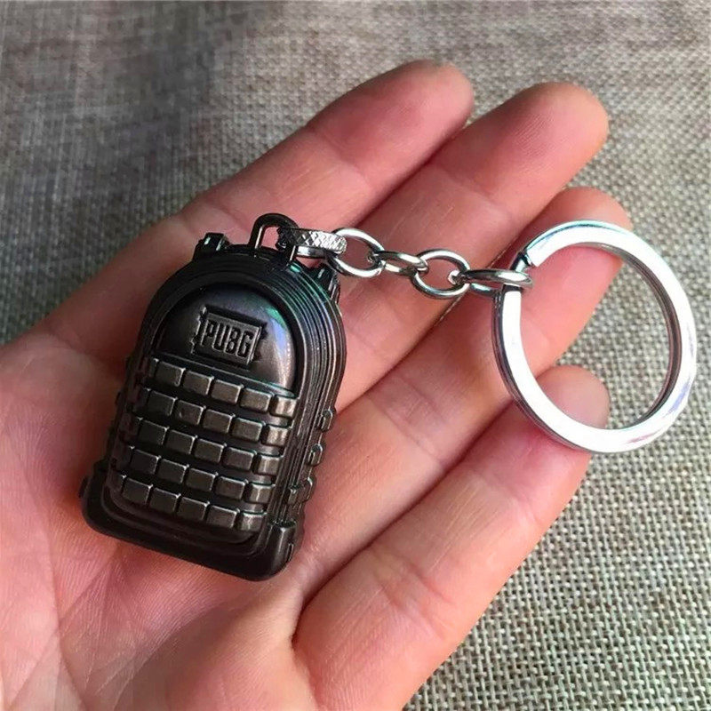 绝地求生玩具吃鸡周边挂件合金武器模型98KAWM三级头平底锅钥匙扣