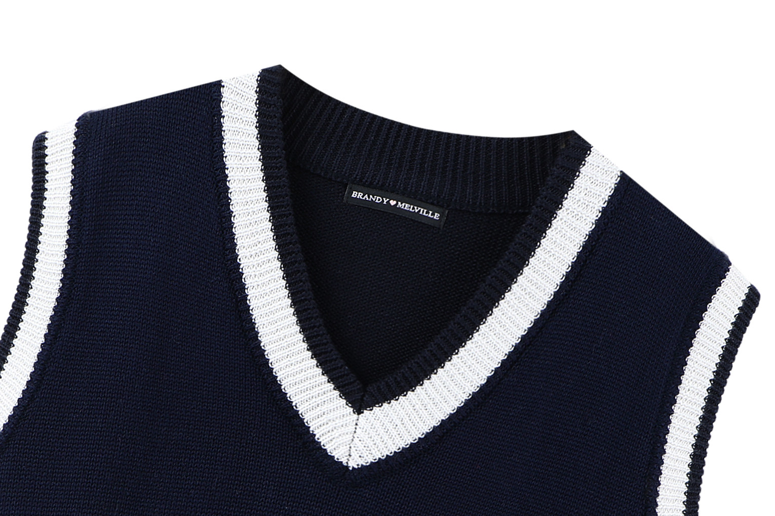 brandymelvillebm学院双线无袖背心宽松百搭针织马甲毛针织衫