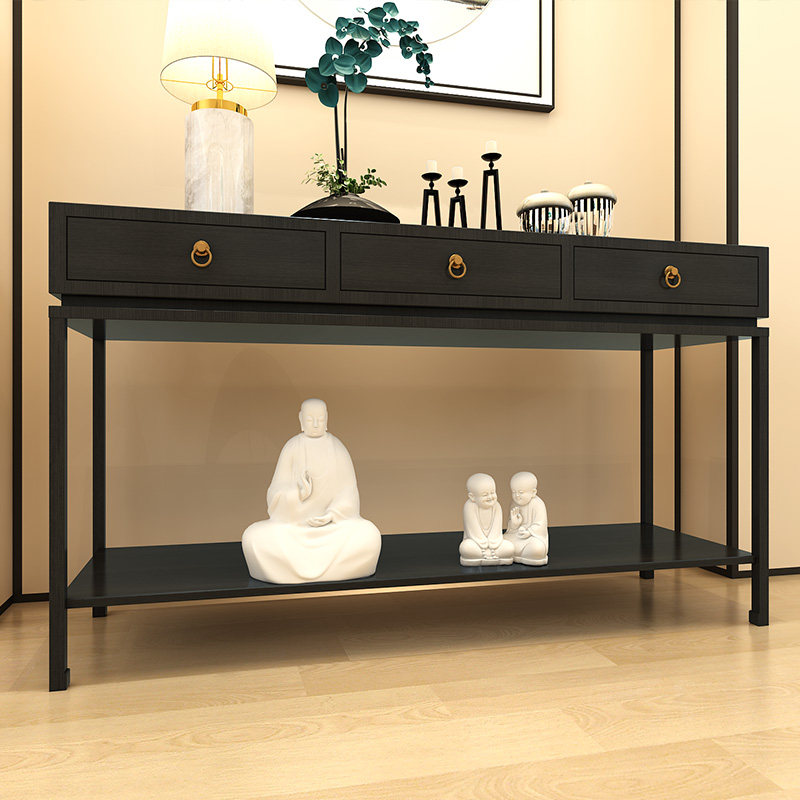 玄关新中式门厅佛台条供桌禅意条案仿古客厅景台门厅