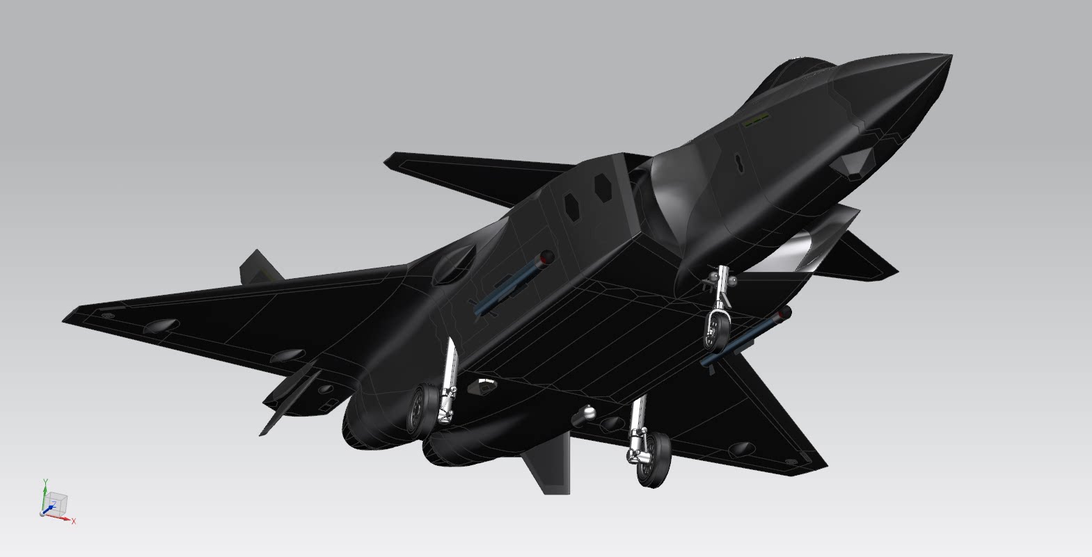 隐身战斗机仿真飞机航模模型三维立体文件打印多种设计素材