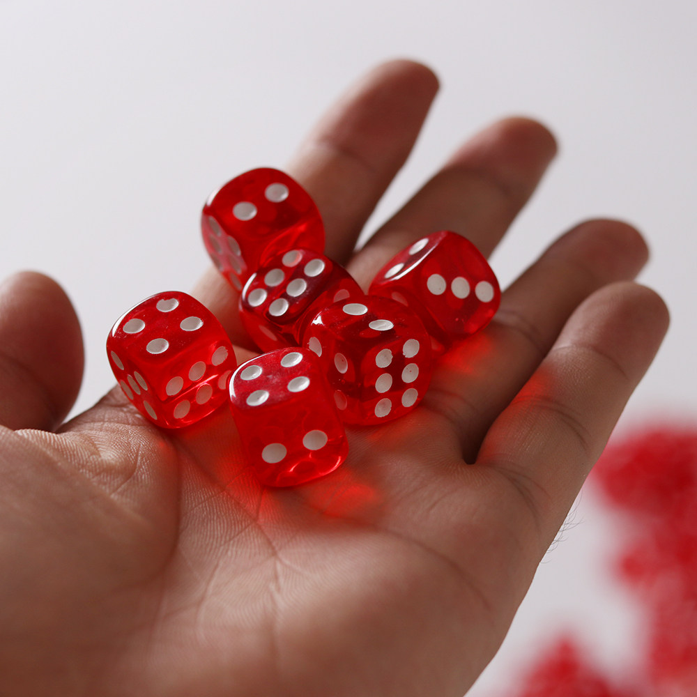 骰子骰粒筛子数字色粒塑料ktv酒吧喝酒100粒色子