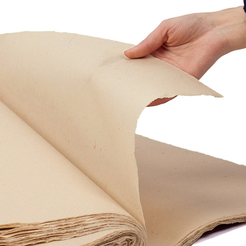 手工毛边批发100张加厚无格初学者书法专用用纸毛边纸