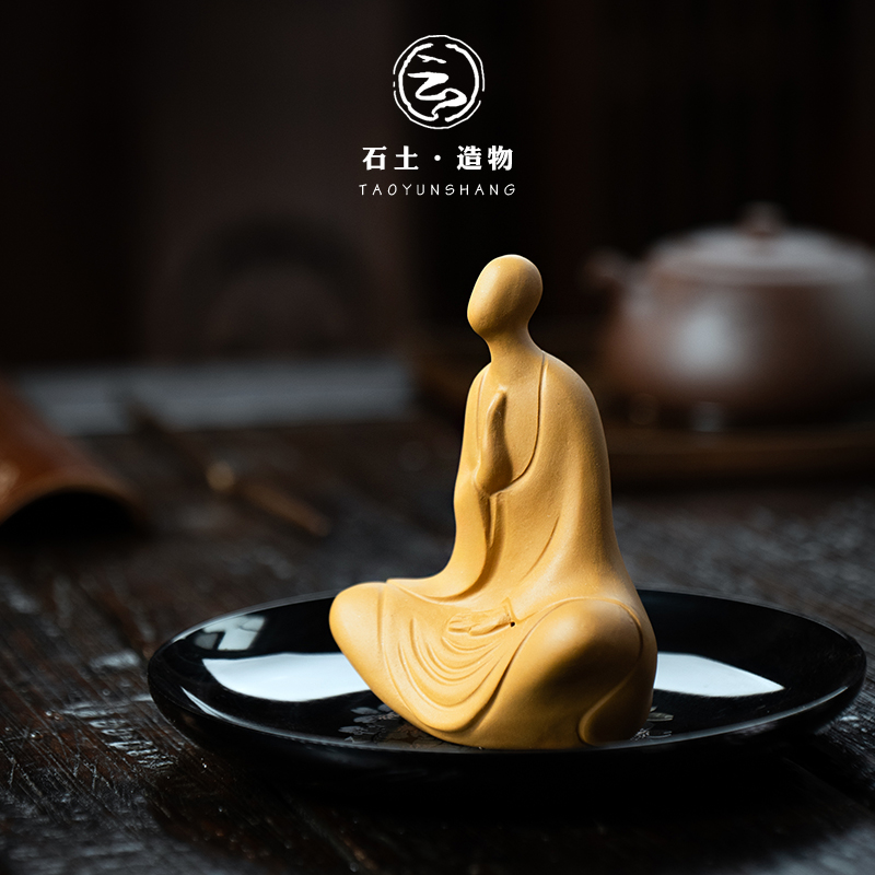 摆件宜兴紫砂段泥无相佛茶宠精品可养手工茶玩茶桌茶宠摆件