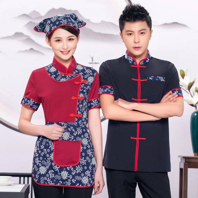 民族风服务员工作服秋冬冬装农家院酒店饭店餐饮火锅店酒店工作制服