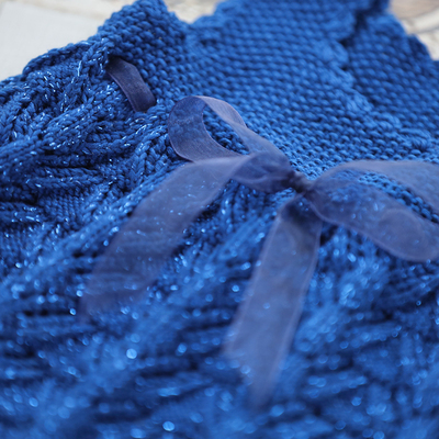 阳光棉手工编织diy细毛线材料包宝宝纱线手编丝带棉线钩针背心裙