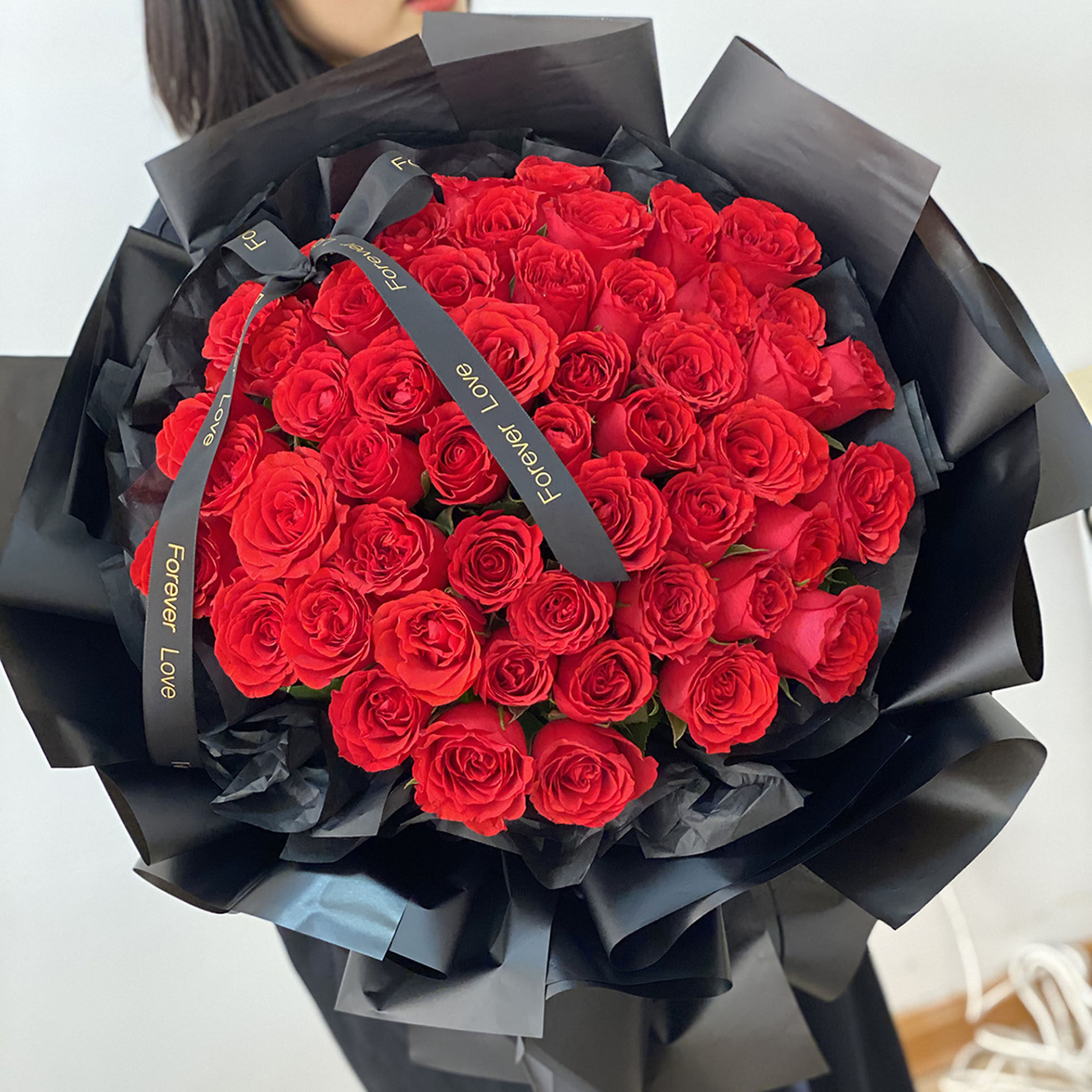 惠州鲜花速递香槟红玫瑰花束礼盒惠阳惠城博罗惠东鲜花速递同城