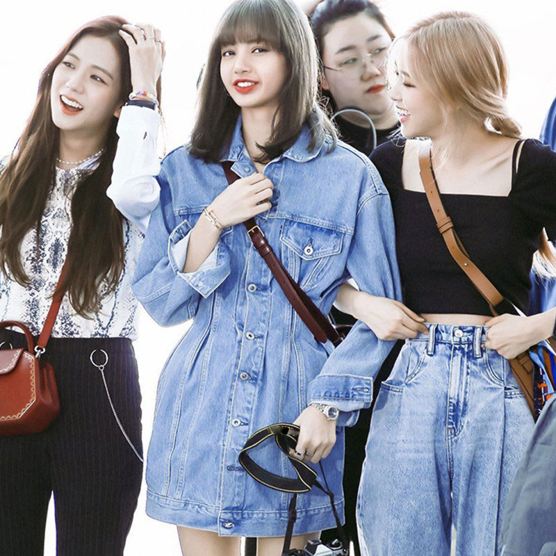 blackpink韩国lisa同款牛仔外套女秋宽松韩版bf短外套