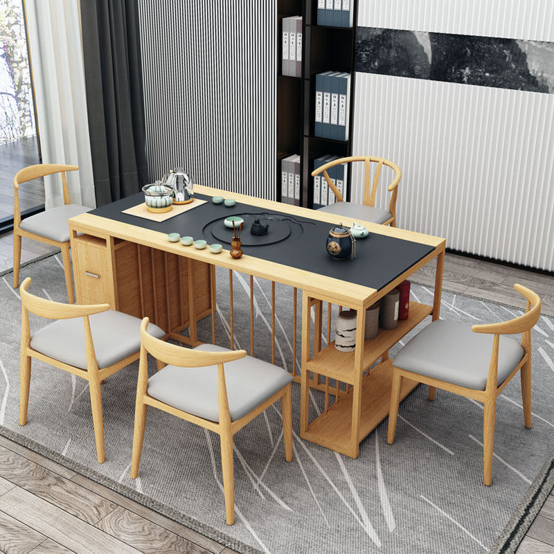 茶桌茶台现代简约新中式中式办公室功夫功夫茶乌金石泡茶茶几