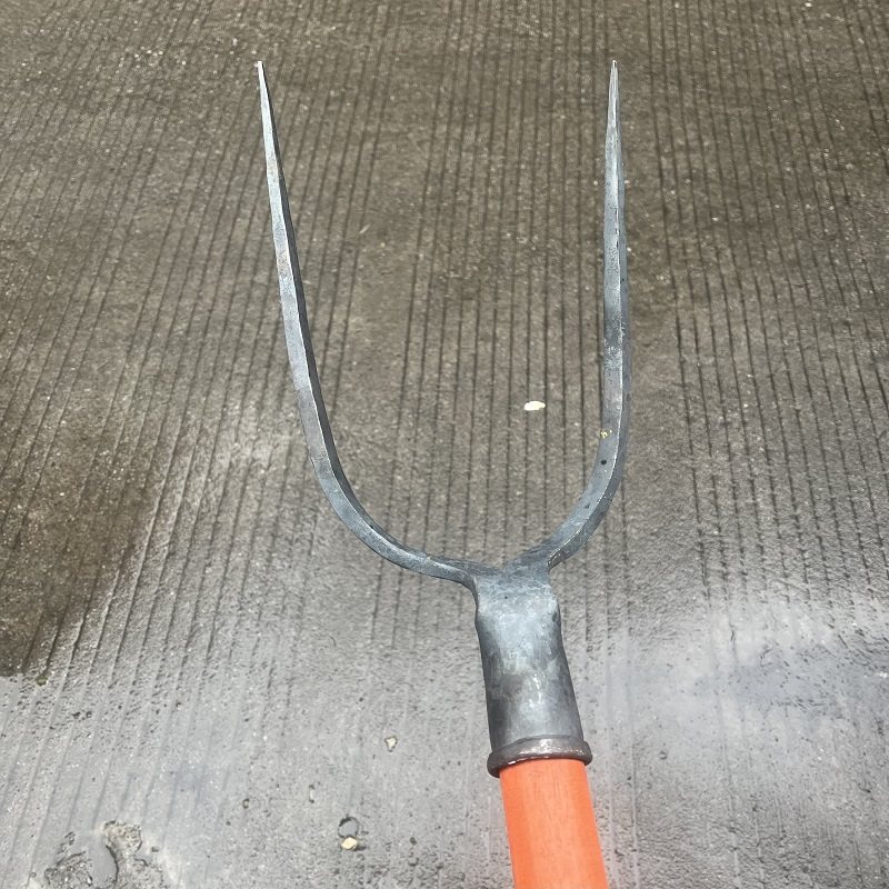 老式加厚铁叉杂草禾叉垃圾废料二齿钢叉翻地叉