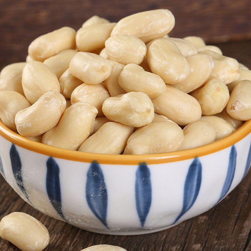 2021山东新鲜精选去皮红皮大粒花生米鲁花小白花生