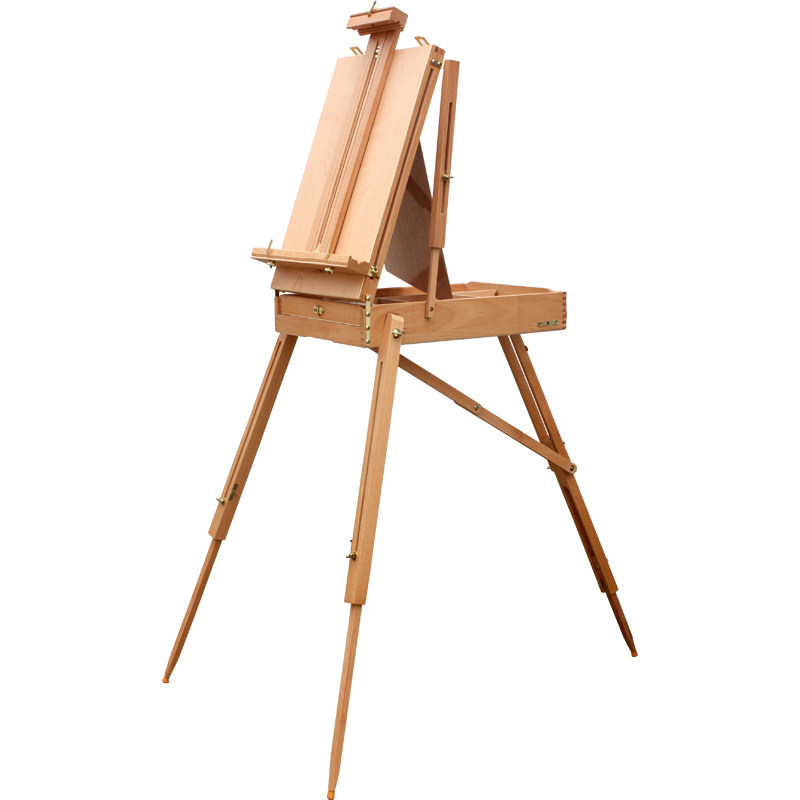 油画写生中盛画材红榉男士便携式木制画架绘画画板