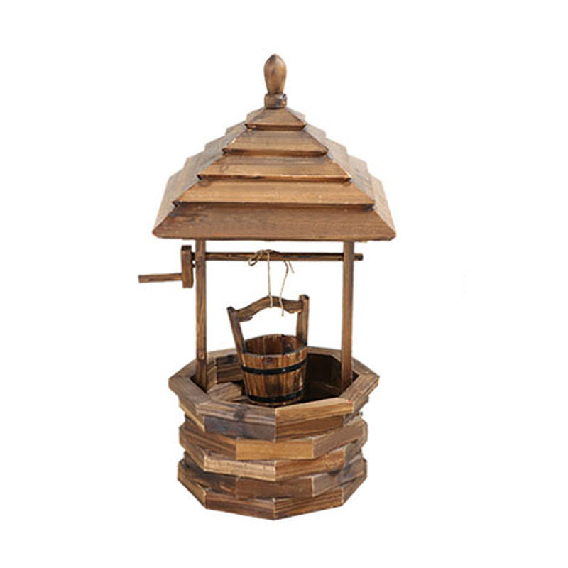 水井花架许愿井防腐木花盆花槽创意工艺品屋顶花卉个性装饰品摆件
