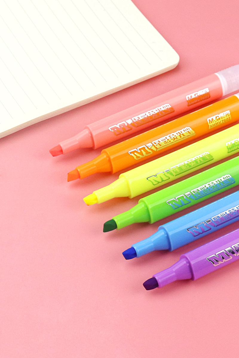 晨光文具星彩6色荧光笔学生彩色粗划重点标记荧光笔