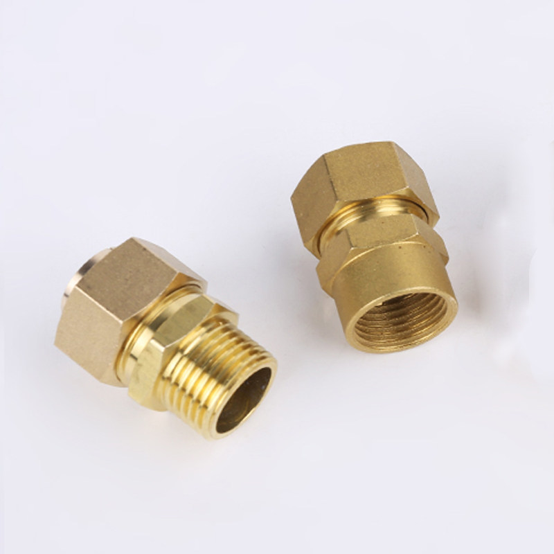 4分天燃气波纹管专用快速接头免敲波纯铜内外丝直接煤气管配件5分