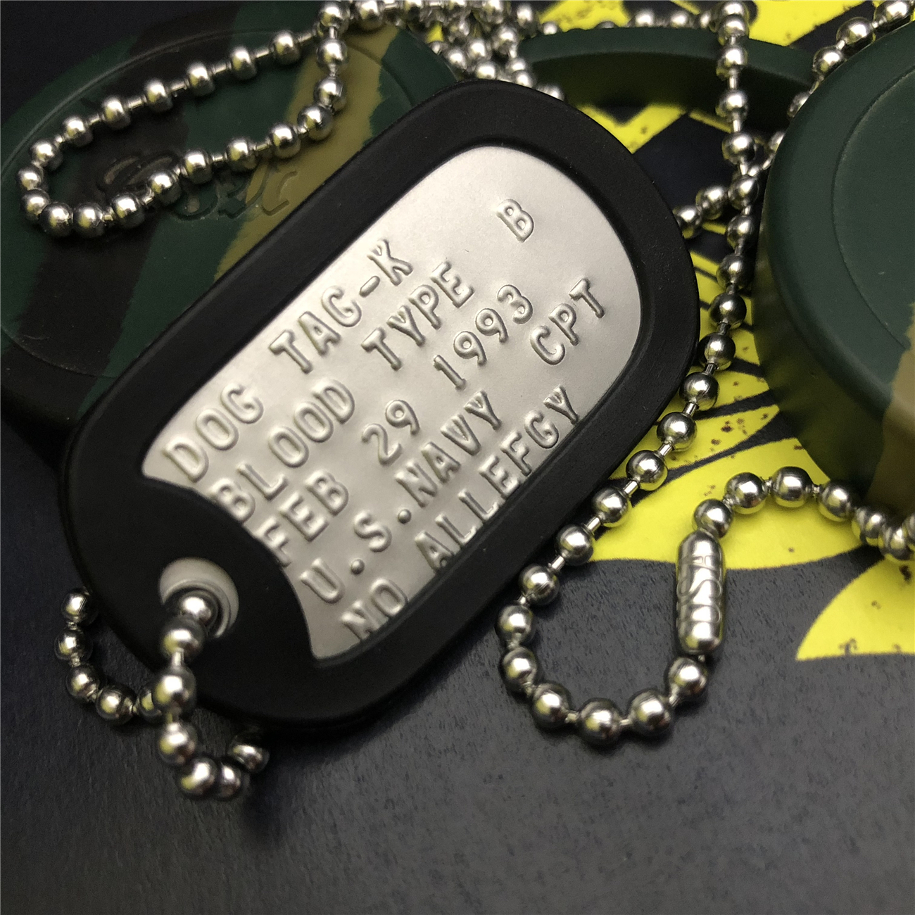 美国进口冲压现役美军凸版身份牌军不锈钢狗牌身份牌