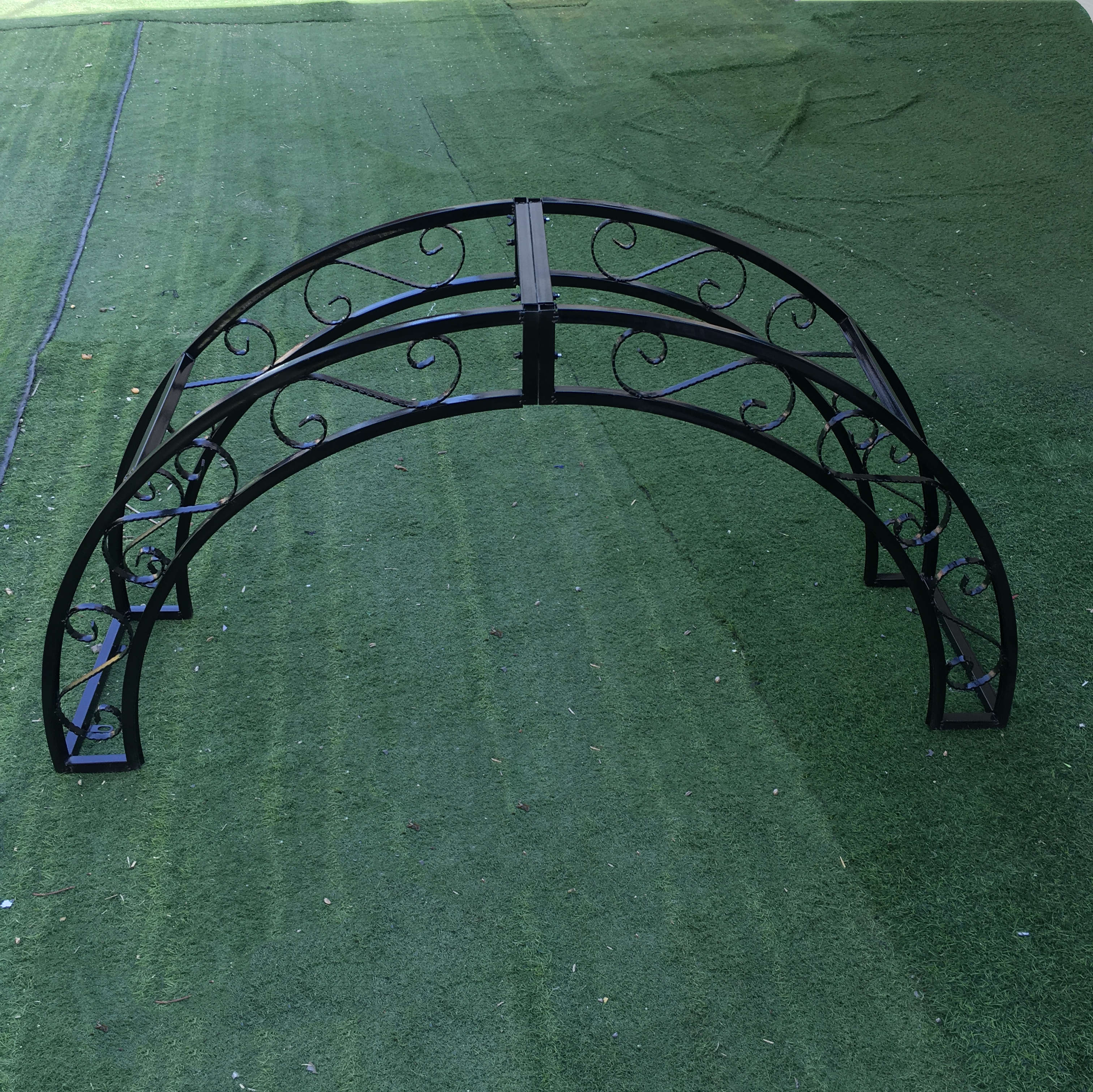 铁艺拱门花架门垛顶部别墅架子庭院门柱半圆拱门