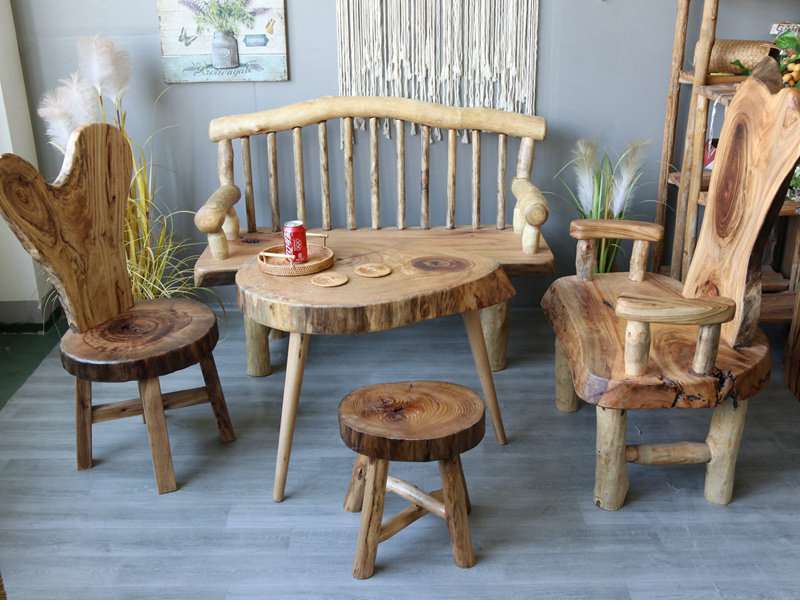 香樟樟木复古实木家具桌子椅子茶几凳子衣帽架家居花篮