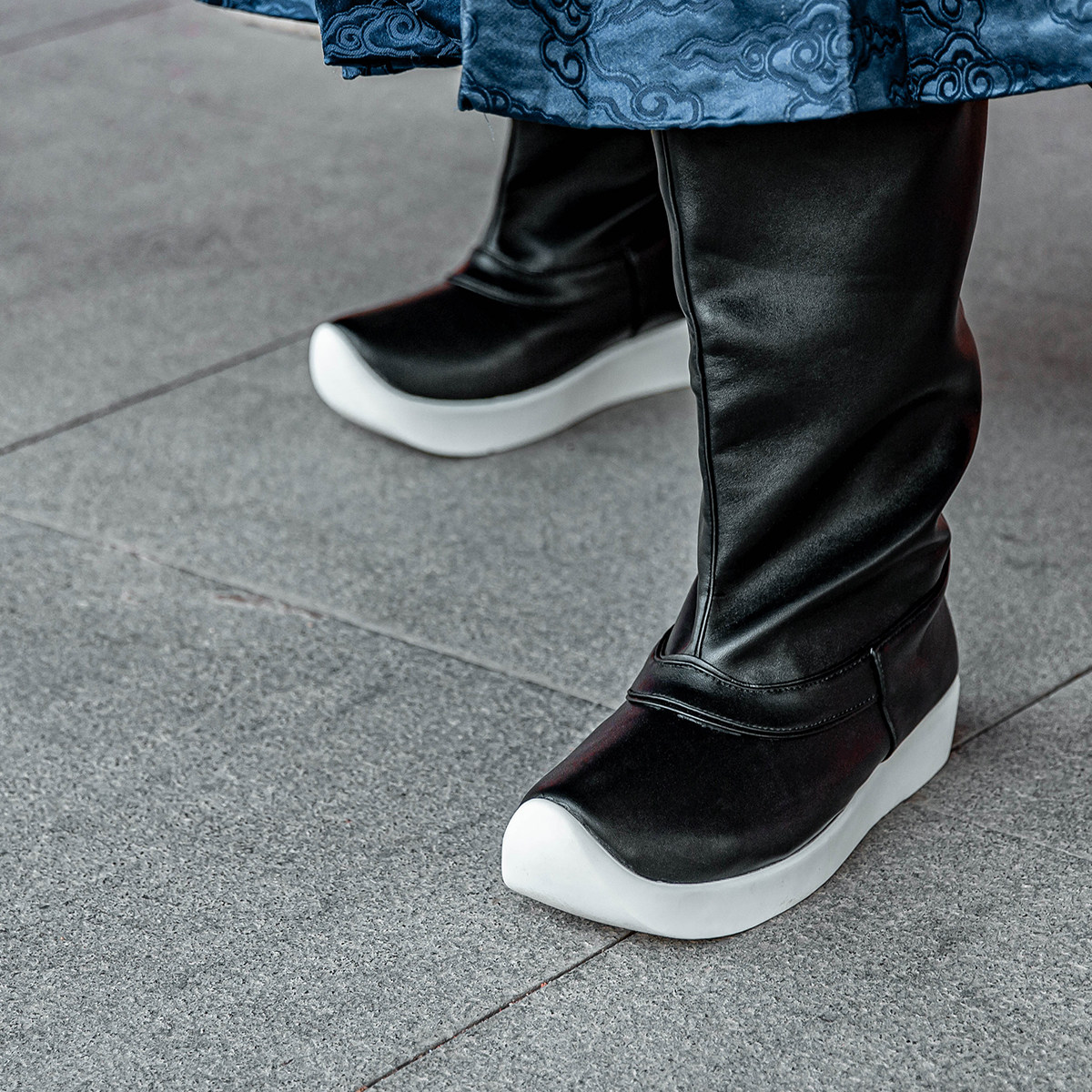 乌衣巷皂靴厚底明制原创古风增高5厘米非古装汉鞋男女汉服长靴皮