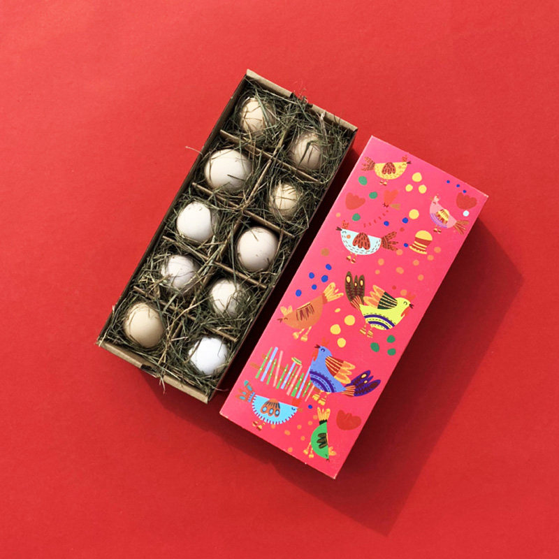 鸡蛋创意10枚包装盒礼盒手提盒可定制加印珍珠礼品盒