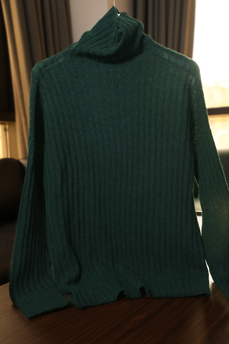 掌柜自留 踩在棉花上的暗云杉绿!可休闲可精致高领羊绒打底衫