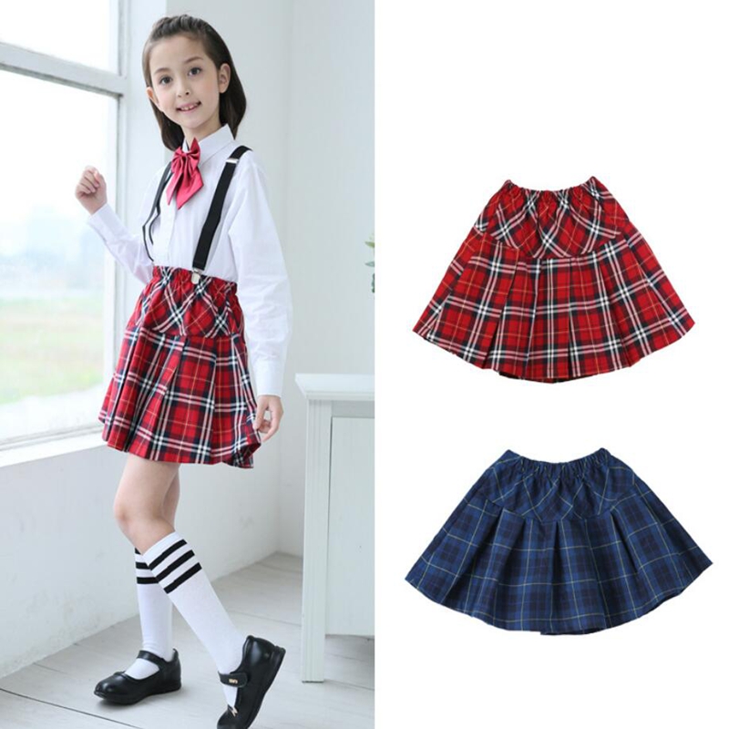 儿童短裙2020新款夏季百褶舞蹈格子裙中小学生校服裙小女孩半身裙