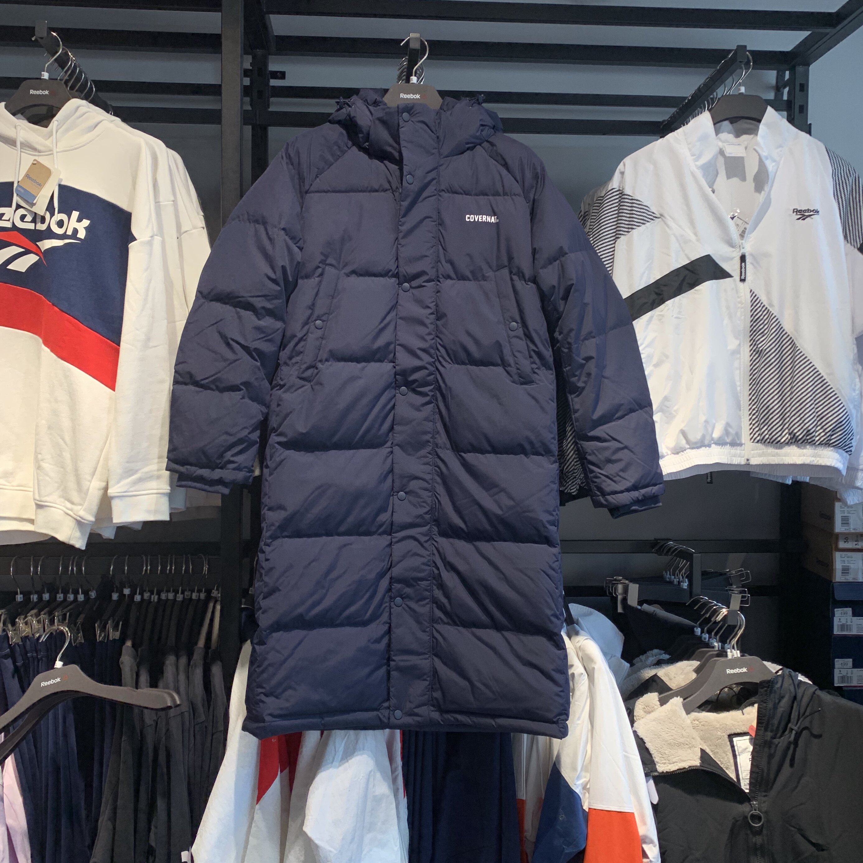 锐步reebokcvlongpufferjacket联名款长款保暖羽绒服运动羽绒服