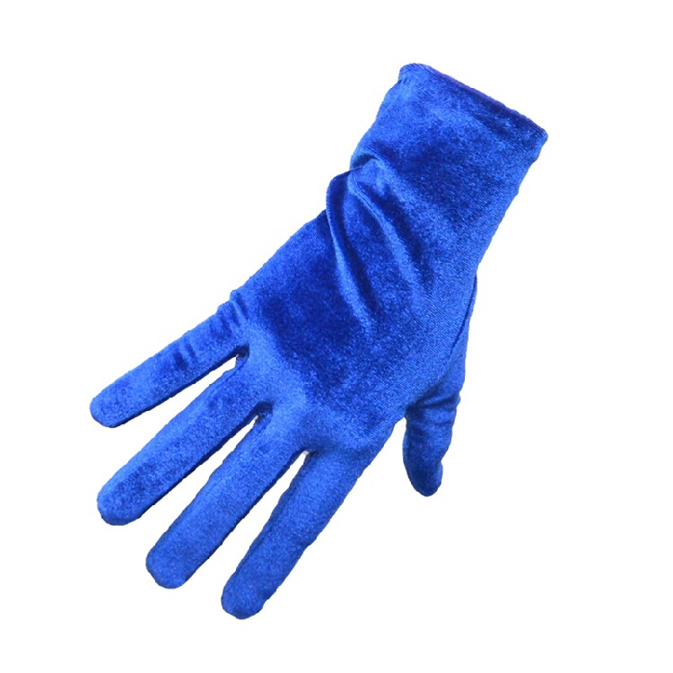包邮触屏金丝绒天鹅绒弹力高弹力丝绒晚礼服蓝色宝蓝手套