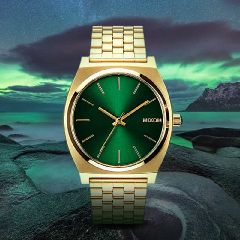 代购正品nixon尼克松手表金绿色绿色绿水鬼简约防水欧美腕表