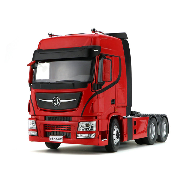 原厂车模东风天龙旗舰拖头半挂牵引车合金汽车模型仿真车模