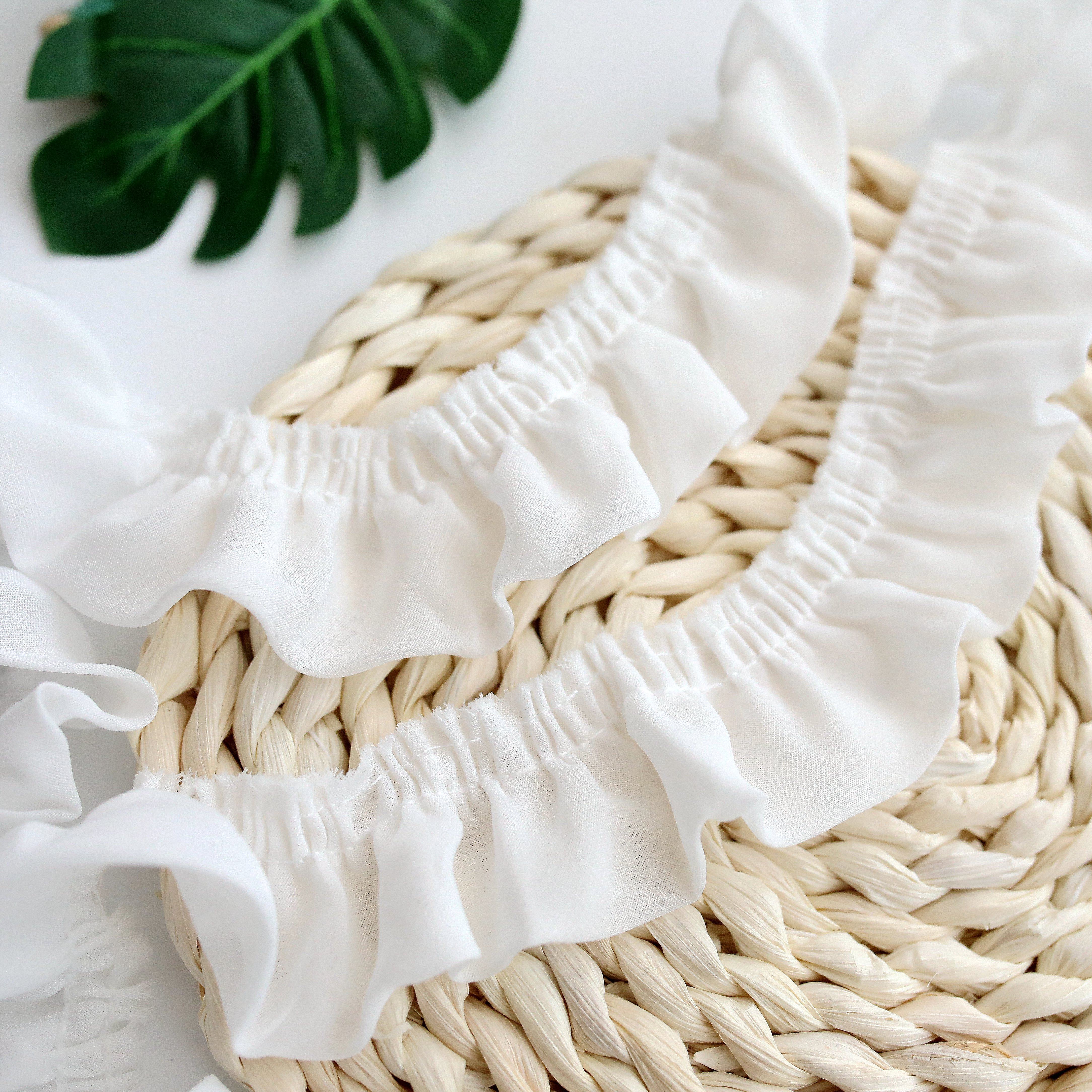 装 好柔软白色雪纺褶皱蕾丝花边 双层荷叶边裙边领边袖 饰子diy服装