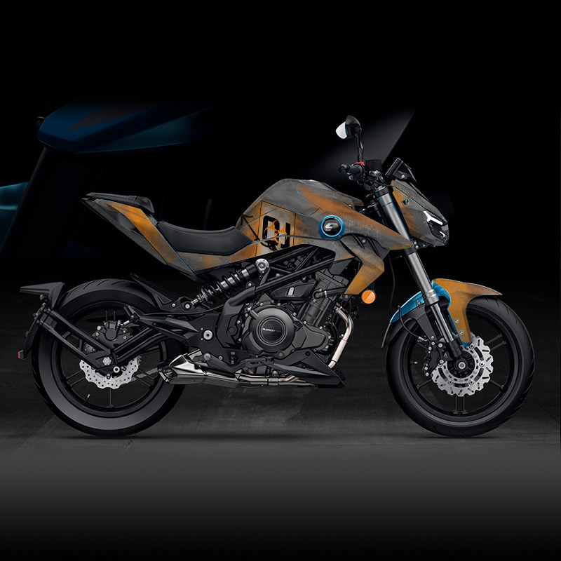 适用改装全车贴花qjmotor350车身贴纸拉花版花版画贴纸